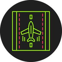 Landung Flugzeug Glyphe Kreis Symbol vektor