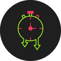 Timer-Glyphe-Kreis-Symbol vektor