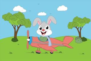 niedliche Kaninchen-Tier-Cartoon-Illustration vektor