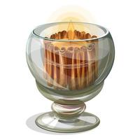Vektorbild einer dekorativen Kerze in einem Glaskerzenständer. isoliert auf weißem Hintergrund. eps 10. Cartoon-Stil. vektor