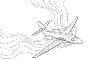 vektorbilder av ett flygplan som lämnar ett spår på himlen och en plats för en inskription. t eps 10 vektor