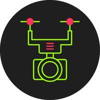 Glyph-Kreis-Symbol für Kamera-Drohne vektor