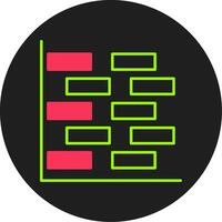 gantt Diagram glyf cirkel ikon vektor