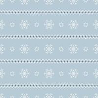 nahtloses Muster mit weißen Schneeflocken und Sternen auf blauem Hintergrund. festliche winterliche traditionelle dekoration für neues jahr, weihnachten, feiertage und design. Ornament der einfachen Linie vektor