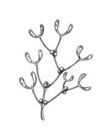 Handgezeichnete Mistelzweig mit Beeren auf weißem Hintergrund. Weihnachtsgestaltungselement. Vektorillustration im Skizzenstil. vektor