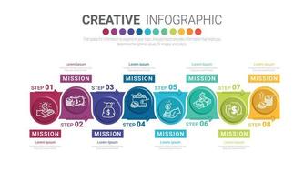 Infografik-Design-Vorlage mit den Nummern 8 Option vektor