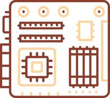 Motherboard-Linie zweifarbiges Symbol vektor