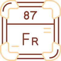 francium linje två Färg ikon vektor