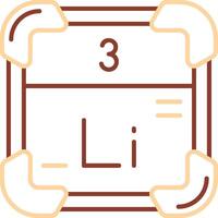 litium linje två Färg ikon vektor
