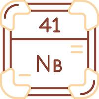 Niob Linie zwei Farbe Symbol vektor