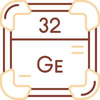 germanium linje två Färg ikon vektor