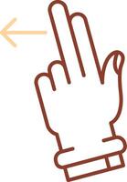 zwei Finger links Linie zwei Farbe Symbol vektor