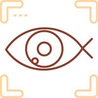 Fisch Auge Linie zwei Farbe Symbol vektor