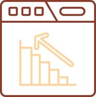 Balkendiagrammlinie zweifarbiges Symbol vektor