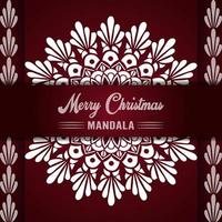 Frohe Weihnachten-Mandala-Hintergrund mit dekorativen Grüßen und abstraktem Design des guten Rutsch ins Neue Jahr vektor