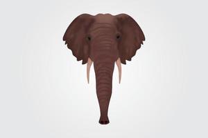 elefanthuvud porträtt akvarellfärger. vektor illustration