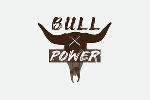 Jagd-T-Shirt-Design-Vektor-Bull-Power. einen Jagdvektor enthalten. vektor