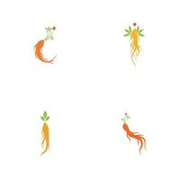 Satz von Ginseng-Logo-Illustrations-Design-Vorlage vektor