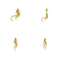 Satz von Ginseng-Logo-Illustrations-Design-Vorlage vektor