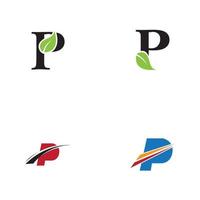 bokstaven p logotyp mall vektor ikondesign