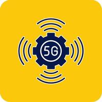 5g Glyphe Platz zwei Farbe Symbol vektor