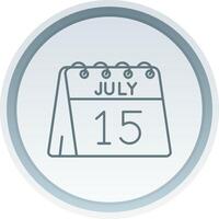 15:e av juli linjär knapp ikon vektor