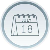 18: e av juli linjär knapp ikon vektor