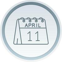 11th av april linjär knapp ikon vektor