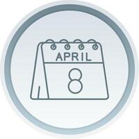 8:e av april linjär knapp ikon vektor