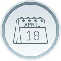 18: e av april linjär knapp ikon vektor