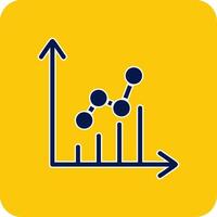 Graph Glyphe Platz zwei Farbe Symbol vektor