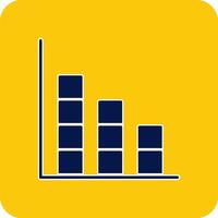 Bar Graph Glyphe Platz zwei Farbe Symbol vektor