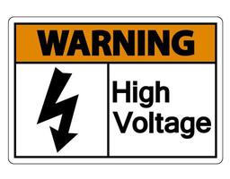 varning högspänningstecken på vit bakgrund vektor