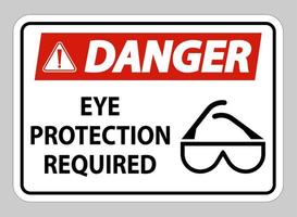 fara tecken ögonskydd krävs på vit bakgrund vektor