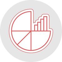 Kuchen Diagramm Linie Aufkleber Mehrfarbig Symbol vektor