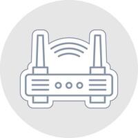 W-lan Router Linie Aufkleber Mehrfarbig Symbol vektor