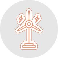 eolic Turbine Linie Aufkleber Mehrfarbig Symbol vektor