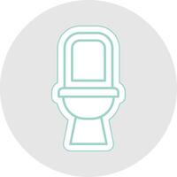toalett linje klistermärke Flerfärgad ikon vektor