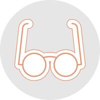 Brille Linie Aufkleber Mehrfarbig Symbol vektor