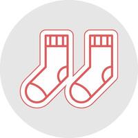 Socken Linie Aufkleber Mehrfarbig Symbol vektor