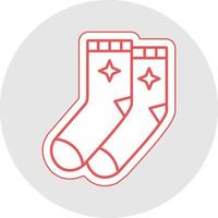 Socken Linie Aufkleber Mehrfarbig Symbol vektor