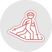 Ski Linie Aufkleber Mehrfarbig Symbol vektor