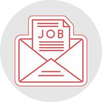 Job Angebot Linie Aufkleber Mehrfarbig Symbol vektor