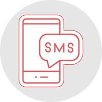 SMS linje klistermärke Flerfärgad ikon vektor