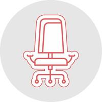 kontor stol linje klistermärke Flerfärgad ikon vektor
