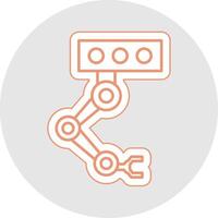 industriell robot linje klistermärke Flerfärgad ikon vektor