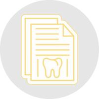 Dental Aufzeichnung Linie Aufkleber Mehrfarbig Symbol vektor