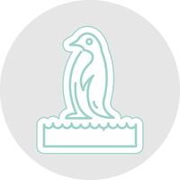 Pinguin Linie Aufkleber Mehrfarbig Symbol vektor