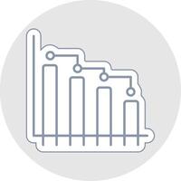 Bar Graph Linie Aufkleber Mehrfarbig Symbol vektor