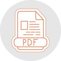 pdf linje klistermärke Flerfärgad ikon vektor